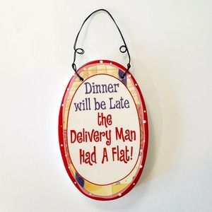 Tumbleweed Pottery Wall Art "Delivery Man" Gag Humor Gift